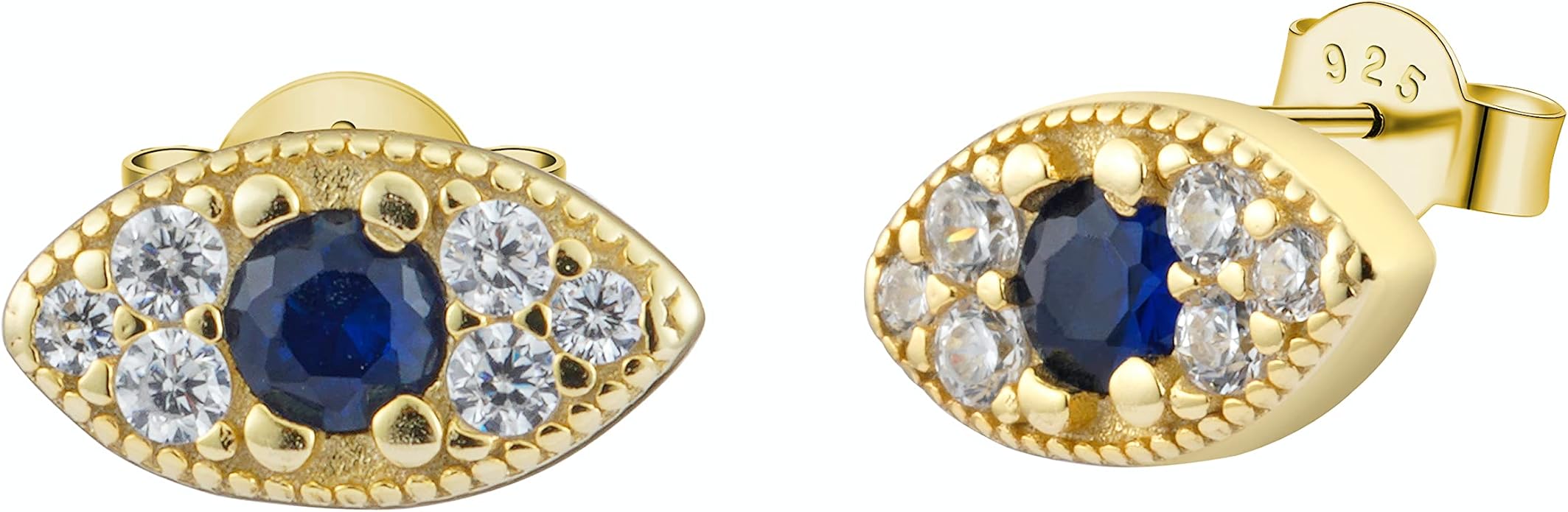 Crystal Pave Dainty Evil Eye Stud Earrings