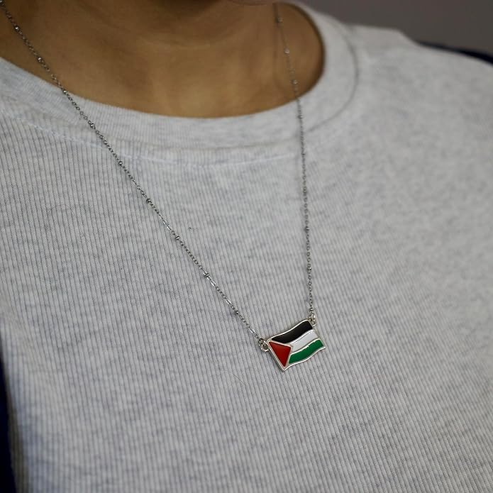 Palestine Palestinian Flag Pendant Necklace