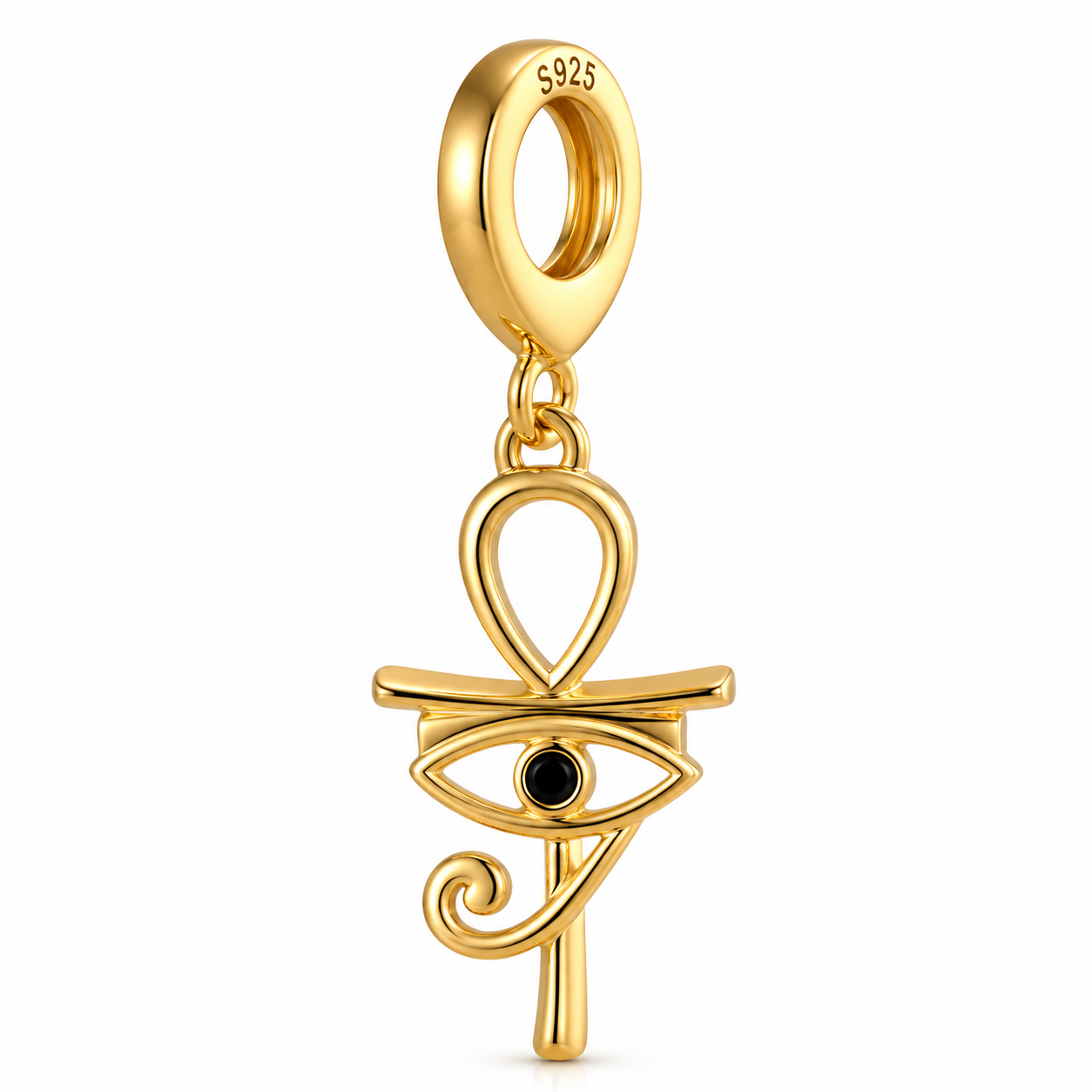 Golden Egyptian Horus Ankh Pendant Charm