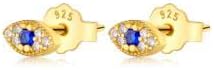 Crystal Pave Dainty Evil Eye Stud Earrings