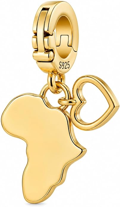 Golden Africa Pendant Charm