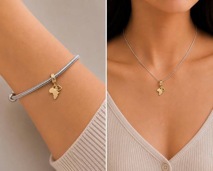 Golden Africa Pendant Charm