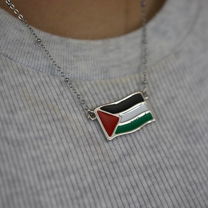 Palestine Palestinian Flag Pendant Necklace