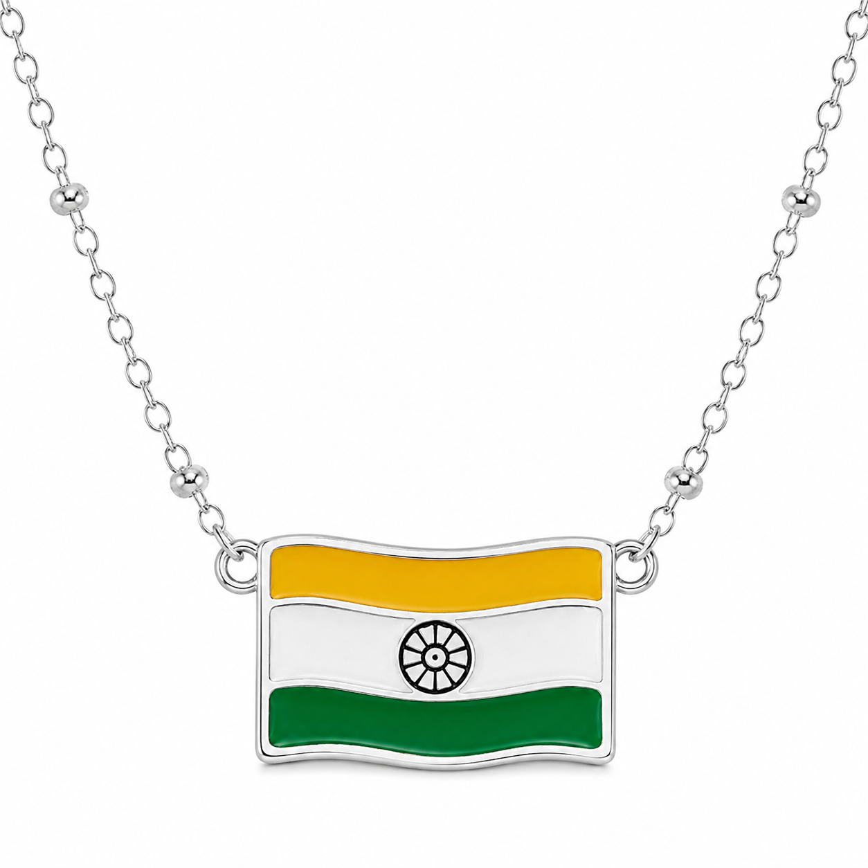 India Indian Flag Pendant Necklace