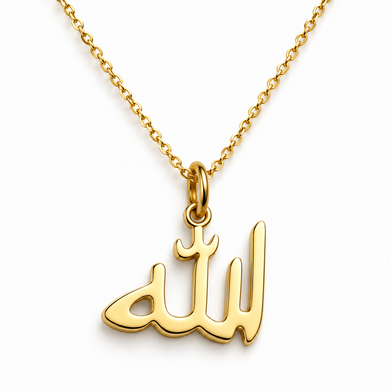 Gold Allah Arabic Pendant Necklace