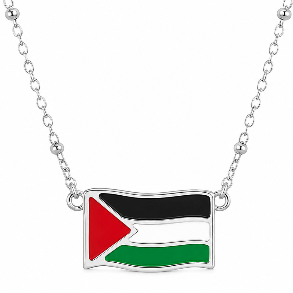 Palestine Palestinian Flag Pendant Necklace