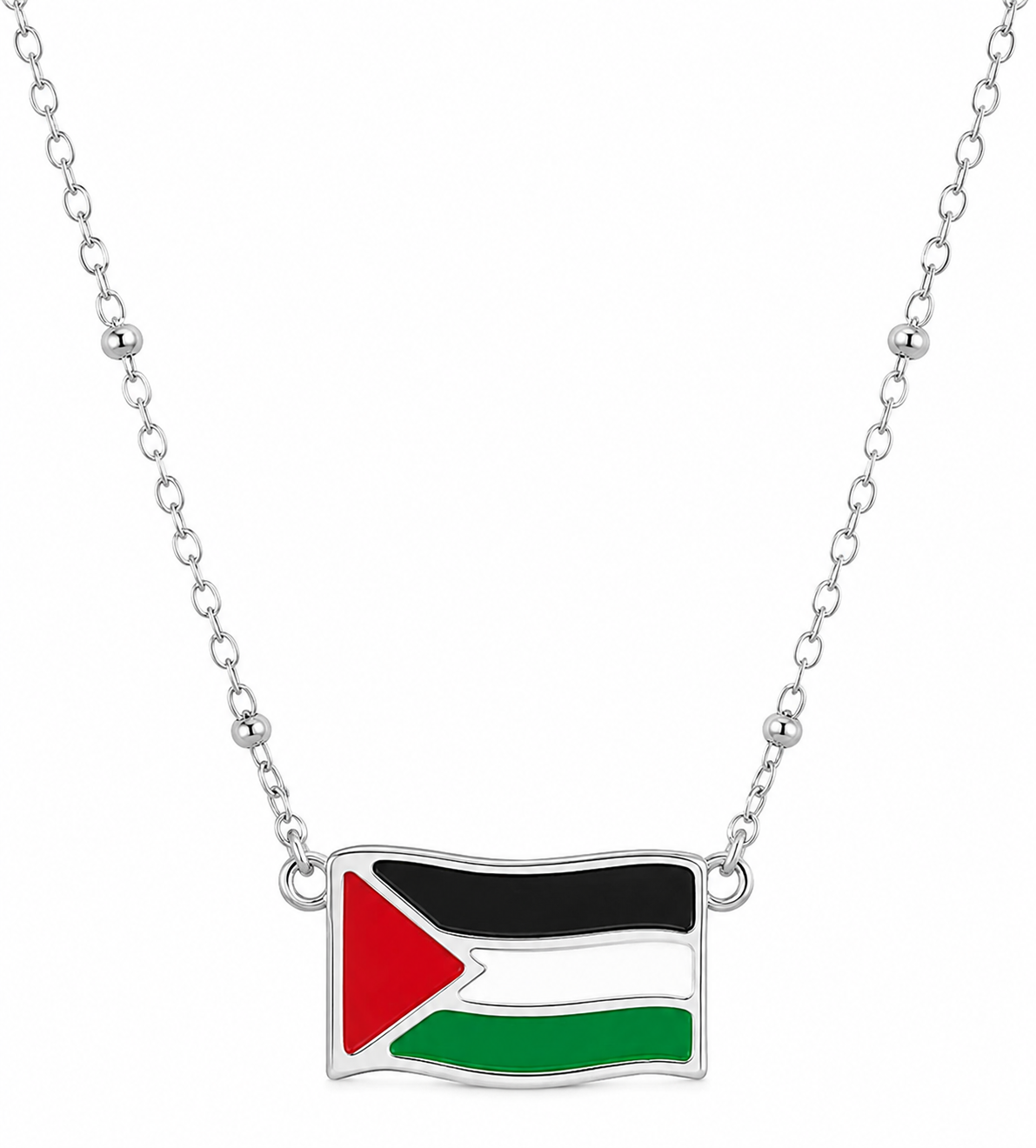 Palestine Palestinian Flag Pendant Necklace